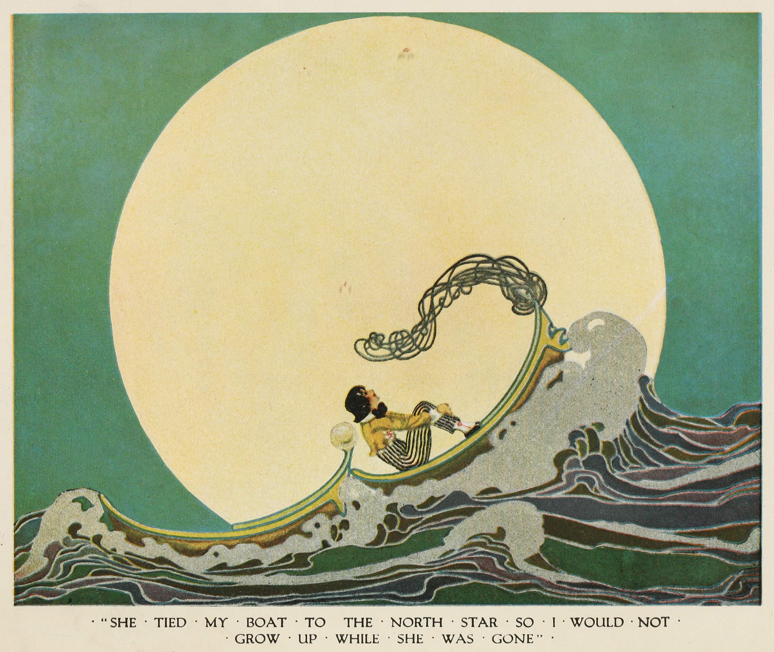 She Tied My Boat to the North Star – Old Book Illustrations