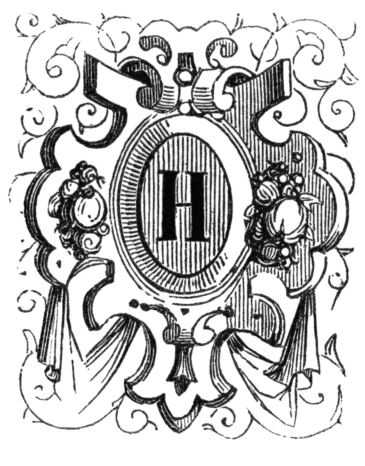 Initial Letter—H – Old Book Illustrations