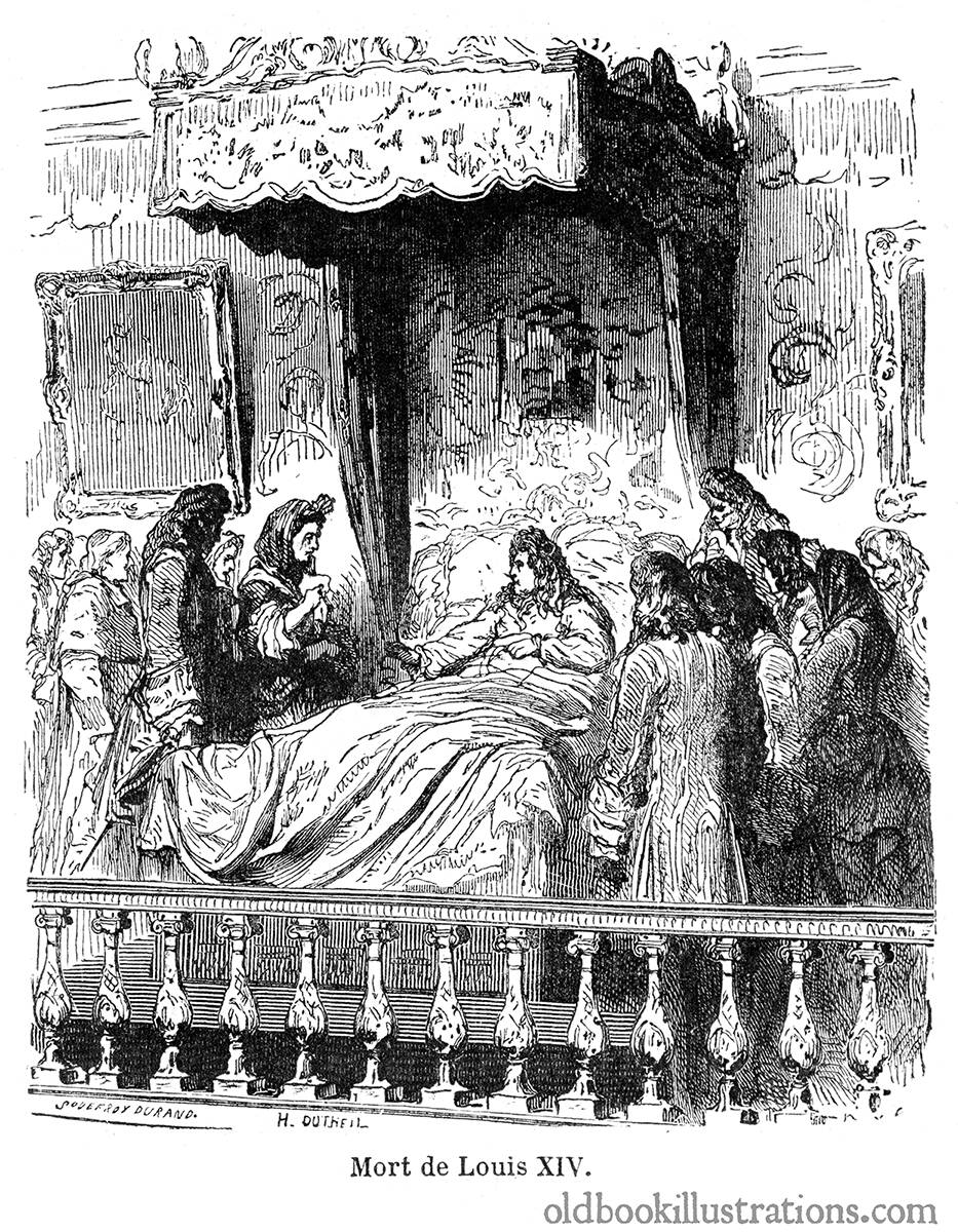 Death of Louis XIV – Old Book Illustrations