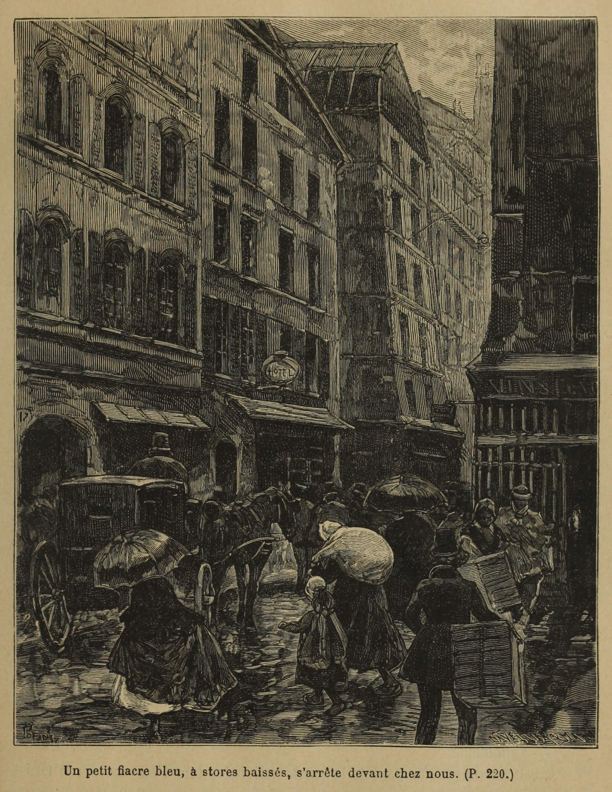 A Blue Hackney Coach Old Book Illustrations