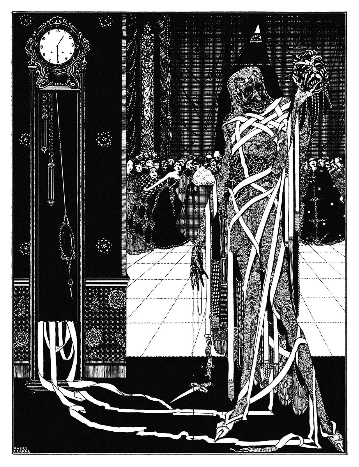 Harry Clarke, The Dagger Dropped from Edgar Allan Poe, Tales of Mystery and Imagination, George G. Harrap and Co., London, 1919. Public Domain Review.