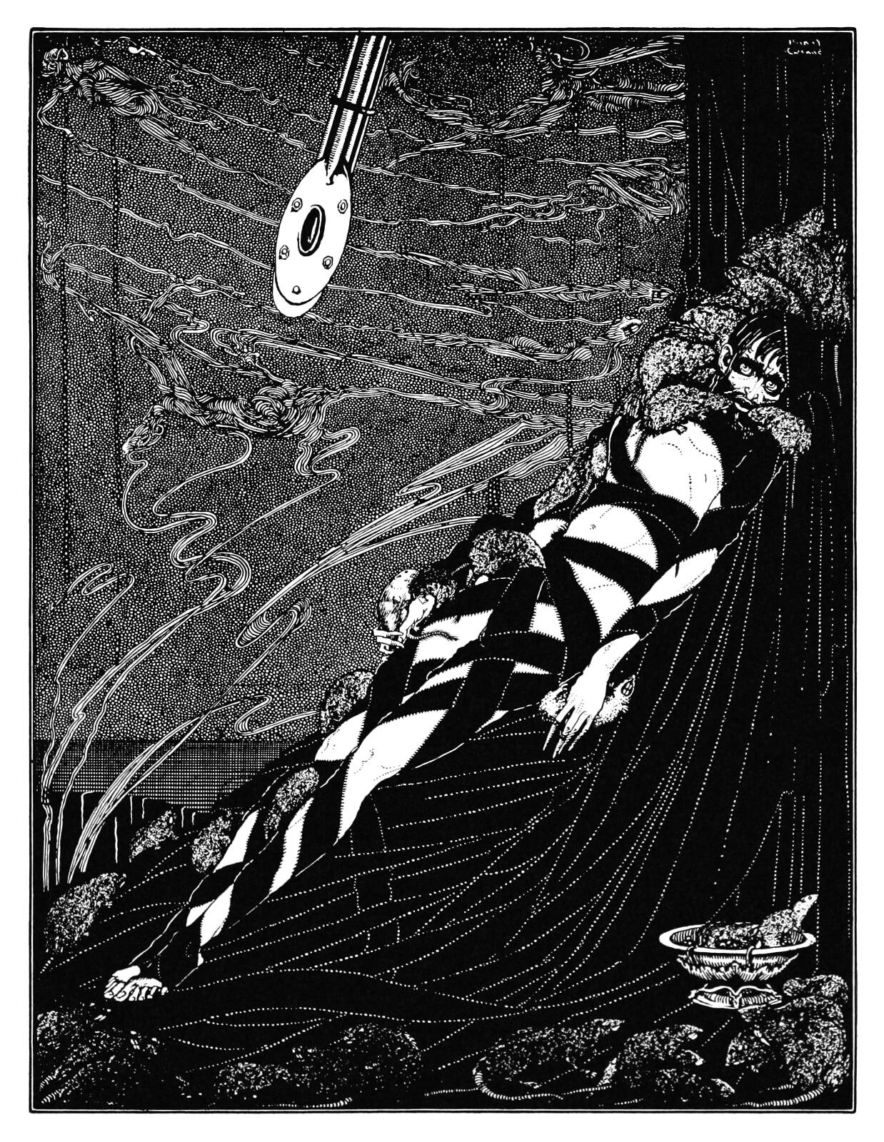 Harry Clarke, They Swarmed upon Me from Edgar Allan Poe, Tales of Mystery and Imagination, George G. Harrap and Co., London, 1919. Public Domain Review.