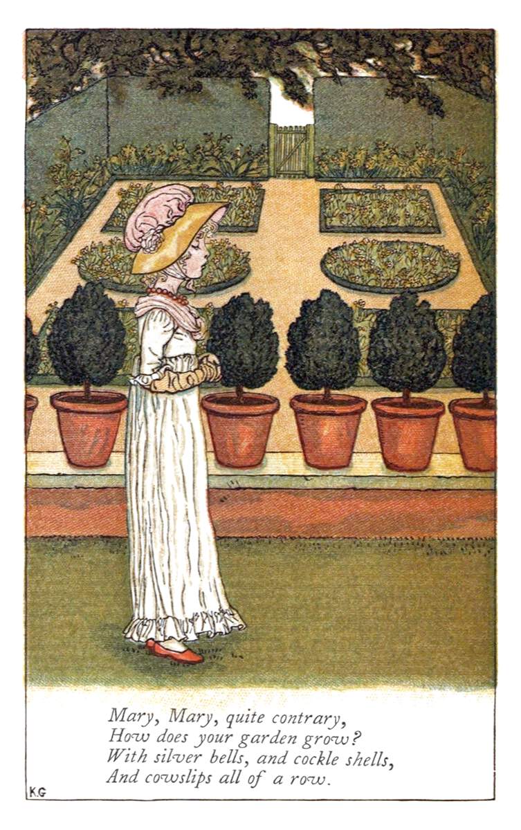 Mary, Mary, Quite Contrary Old Book Illustrations