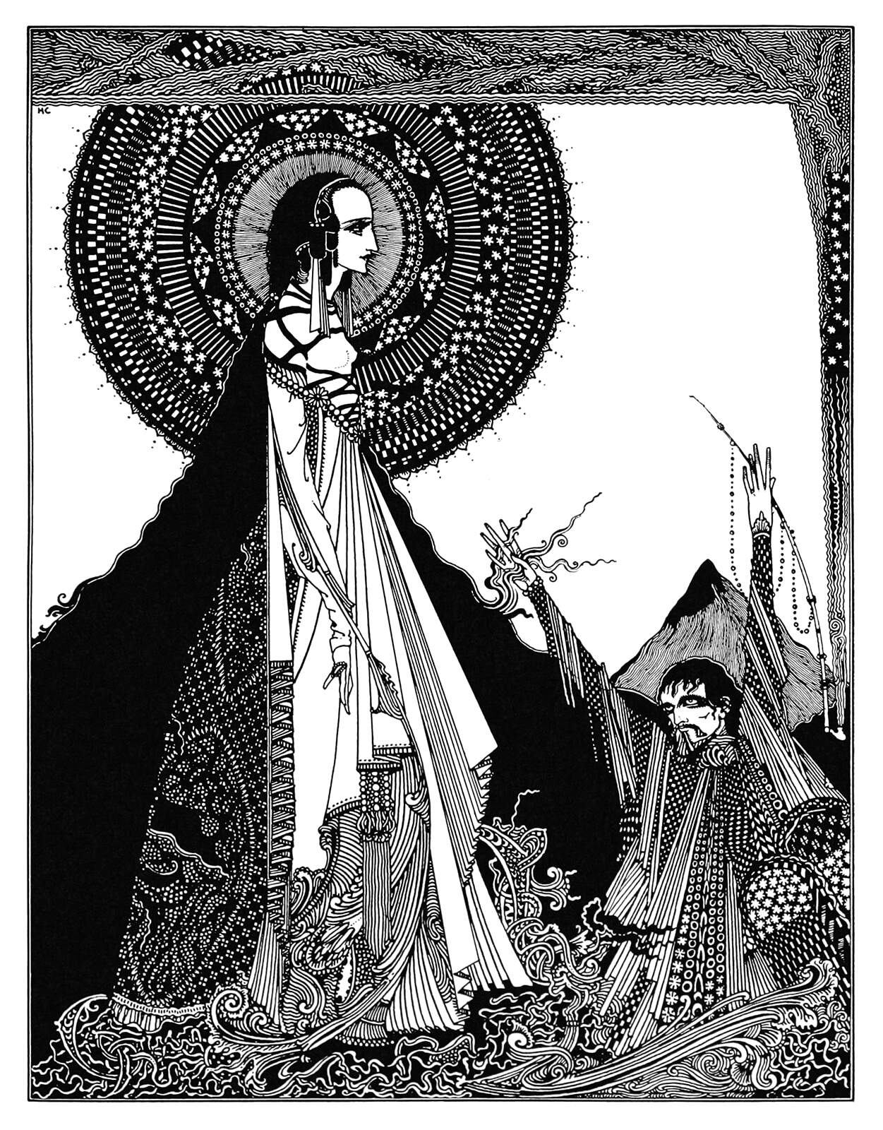 Harry Clarke, I Would Call Aloud from Edgar Allan Poe, Tales of Mystery and Imagination, George G. Harrap and Co., London, 1919, p. 110. Public Domain Review.