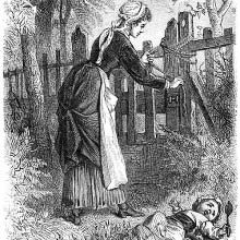 Maid closing the gate