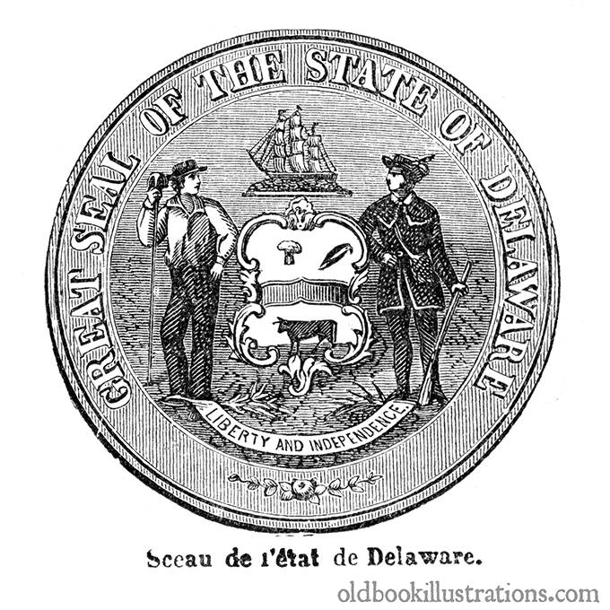 delaware state seal coloring page