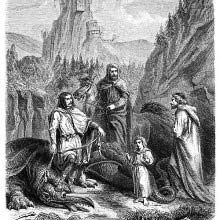 The dragon from the Roche-Maurice legend