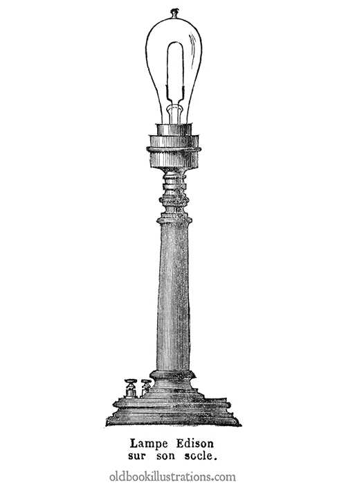 Edison lamp on its base