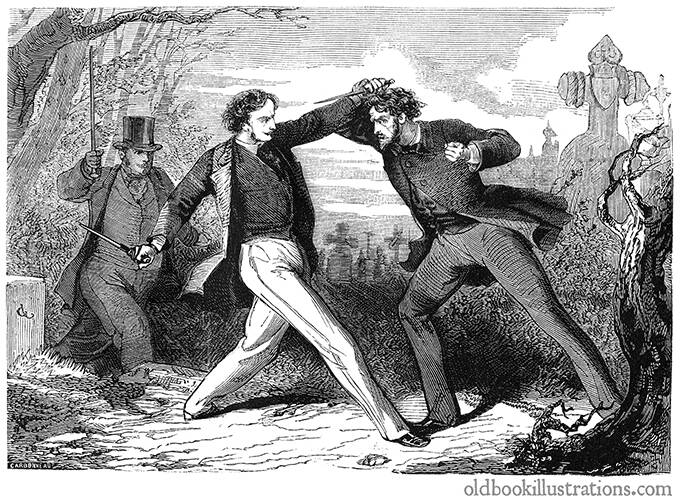 fighting in the graveyard