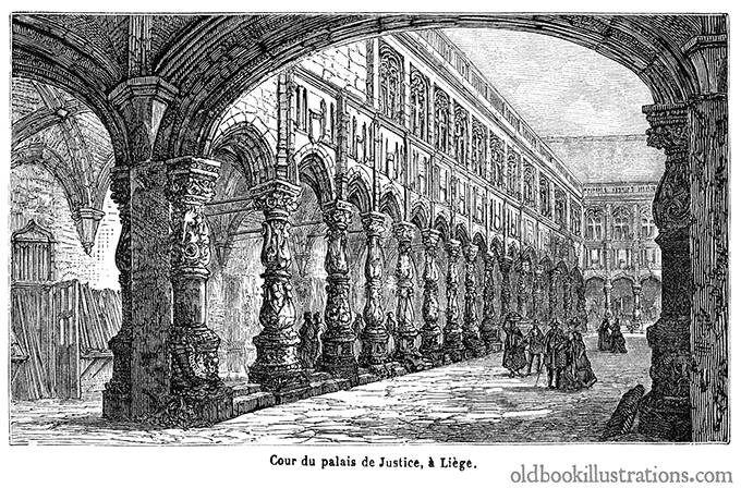 Inner square of the law court building in Liege