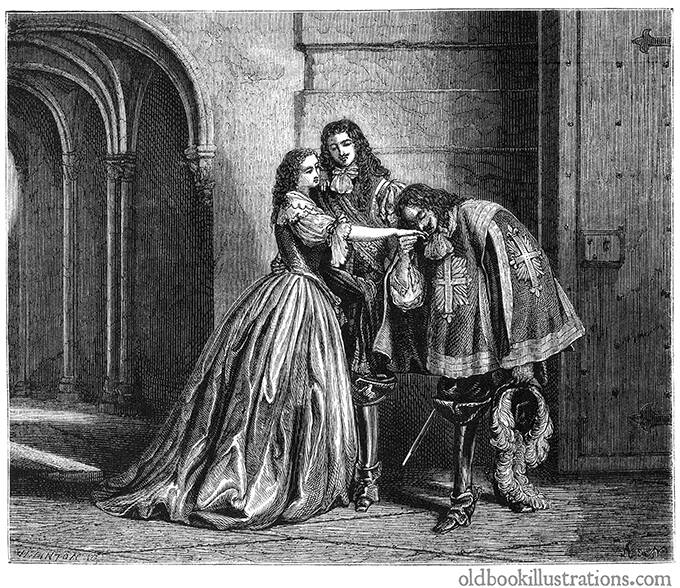 musketeer-kisMusketeer kisses a lady's hand ses-hand