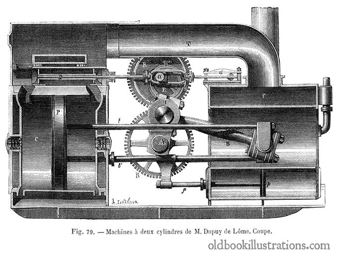 Two-cylinder steam engine