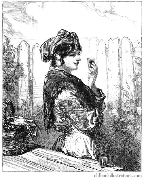 Woman holding a glass