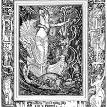 The witch creates a snowy lady
