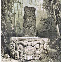 Idol and altar at Copan