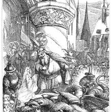 See that sovereign stand at his palace gate