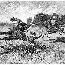 He stooped his head, and couched his spear