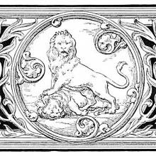 Illustrated Heading with Lions