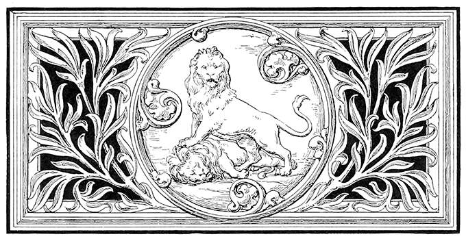Illustrated Heading with Lions