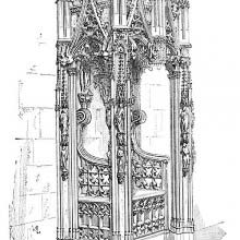 Fourteenth-century stone cathedra from St. Séverin Church, Bordeaux