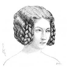 Hairstyle in fashion around 1330