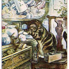 He lived alone with his cat; it was called Simpkin