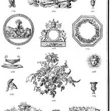 Ornaments 1027 to 1045 from Gillé's 1808 catalog