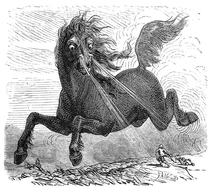 A horse as big as an elephant