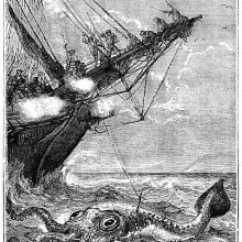 He attacked it with harpoons