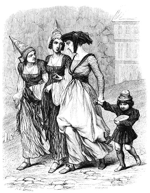 Three women and child
