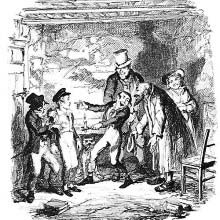 Oliver Twist 's reception by Fagin and the boys