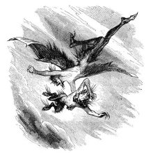 Two devils fight in the sky