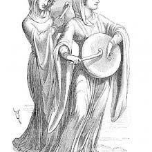 Women playing drums