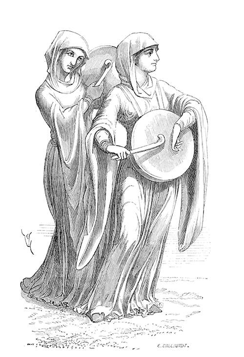 Women playing drums