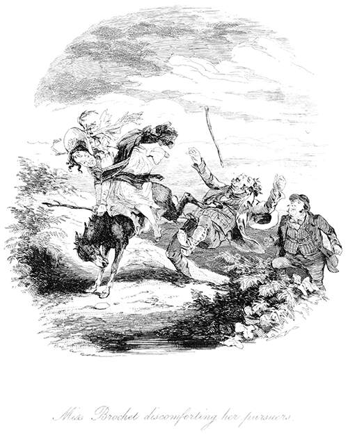 A woman rides a donkey which kicks out