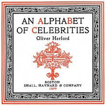 Title page of An Alphabet of Celebrities with a border of interlacing motifs
