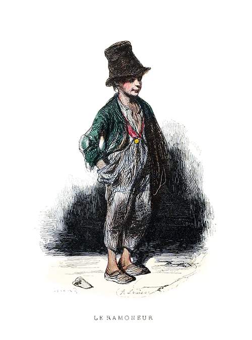 Full-length portrait of a boy working as a chimney sweep