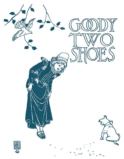 End paper pasted to the inside cover of Goody-Two-Shoes