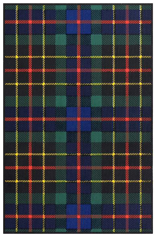 Tartan of the Brodie of Brodie showing a pattern of green, black, & blue check