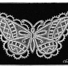 Lace design based on the shape and aspect of the emperor butterfly