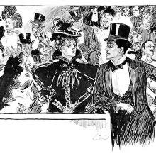 Audience at a horse show, where people in formal dress look politely bored