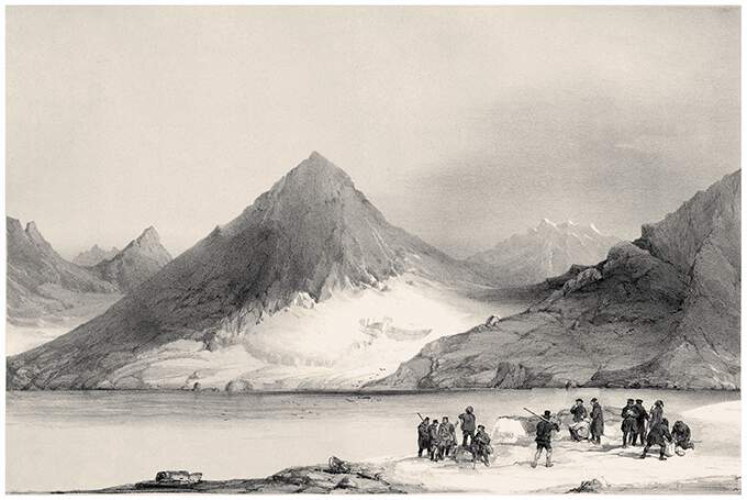 View of rocky peaks at Spitsbergen as seen from Magdalena Bay