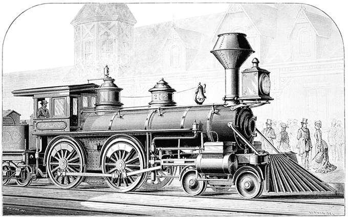 The eight-wheeled American locomotive as built by the Grant Locomotive Works