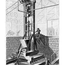Stamp mill used to crush ore prior to extracting metal