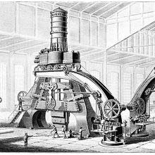 Perspective view of the eighty-ton steam-hammer used at Le Creusot, France