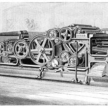 Perspective view of the Scott rotary web press