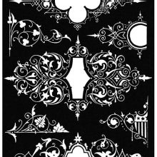 Three decorative designs with arabesque and interlacing patterns drawn