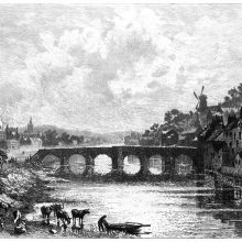 The Old Bridge, also known as Devorgilla Bridge, on the River Nith at Dumfries, Scotland