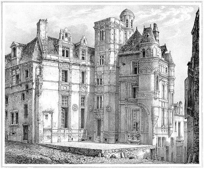 View of the Hôtel de Pincé, a sixteenth-century townhouse located in Angers