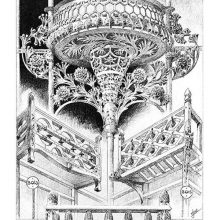 Plate showing Art Nouveau designs for balconies, the center one displaying plant-like decoration